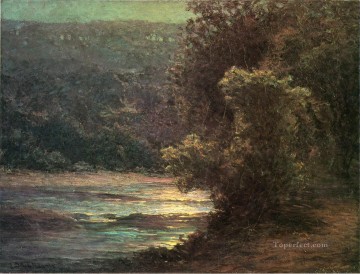  agua lienzo - Luz de luna en el paisaje de Whitewater John Ottis Adams